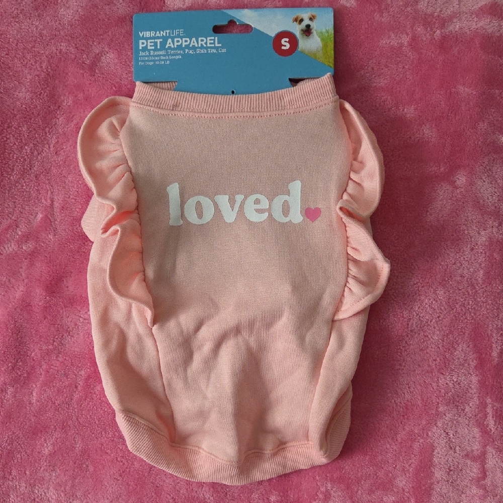 Pink Ruffled Pet Shirt (S) By Vibrant Life